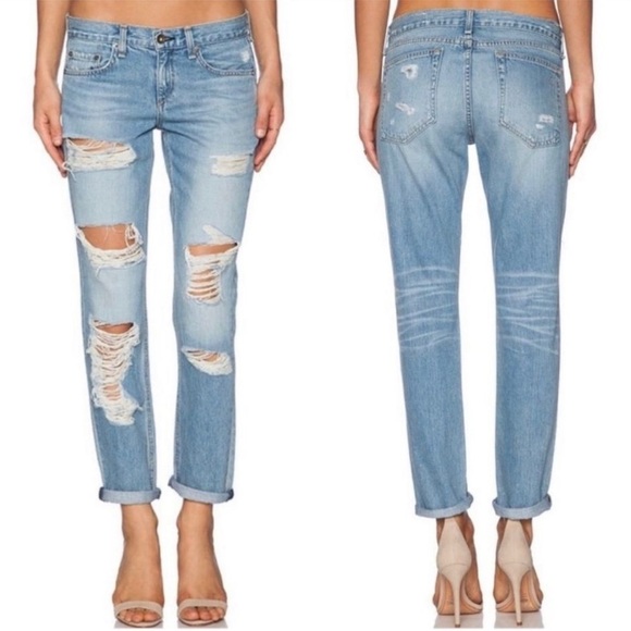 Rag & Bone Boyfriend Distressed Jean - Picture 1 of 10